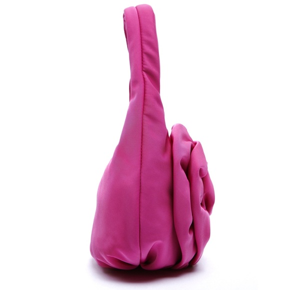 Zara NWT Fuchsia Pink Mini Tote bag with Flower Detail - Picture 3 of 11